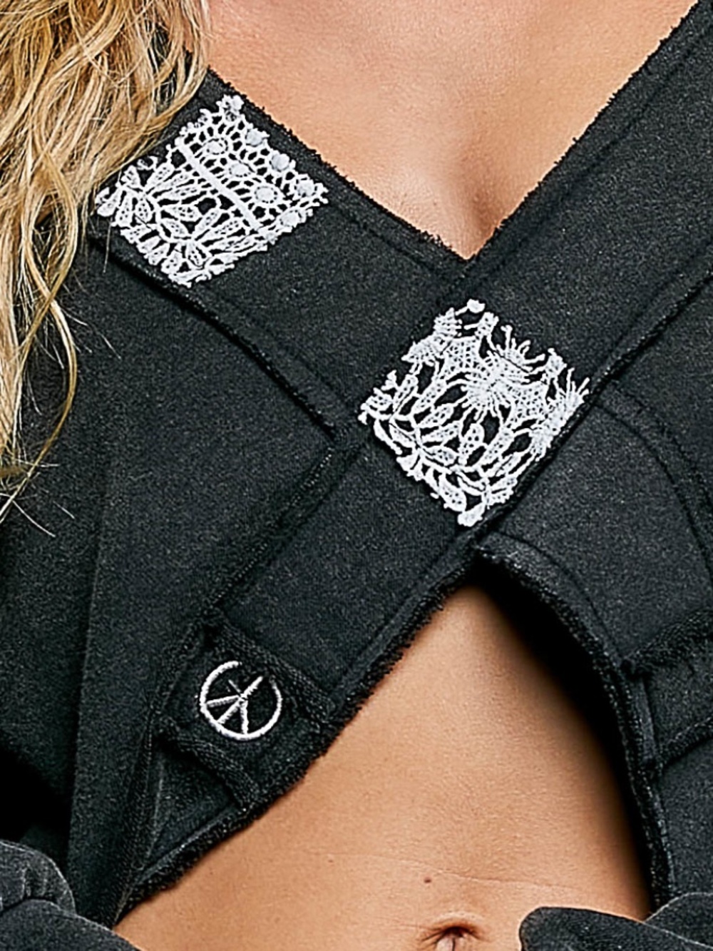 POL Peace Embroidered Lace Long Sleeve Top - Picture 3 of 6